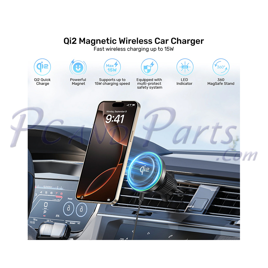 Unitek Qi2 Magnetic Wireless Car Charger