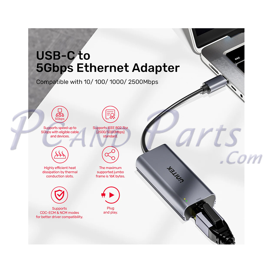 Unitek USB-C to 5Gbps Ethernet Adapter | U1343AGY01