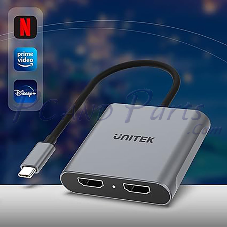 Unitek V1404A USB-C to Dual DisplayPort Adapter