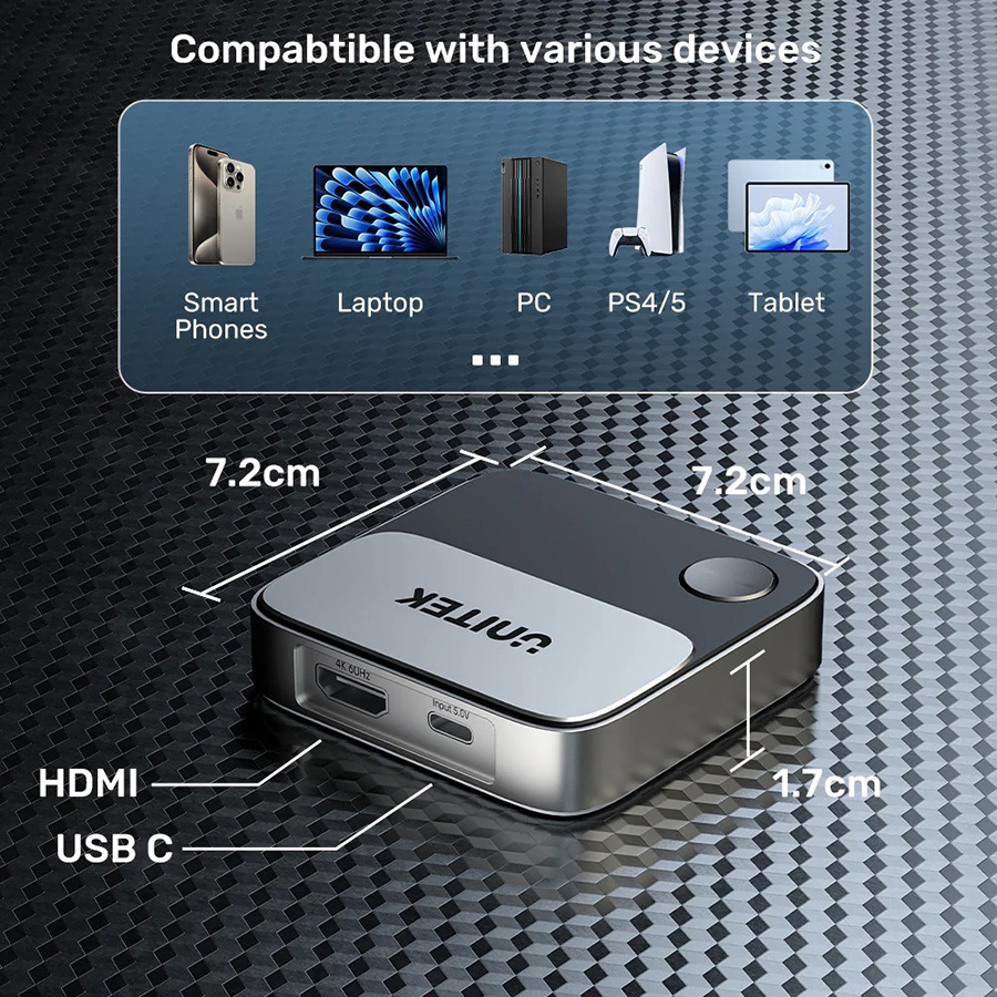 Unitek Wireless Screen Mirroring Device with 4K support