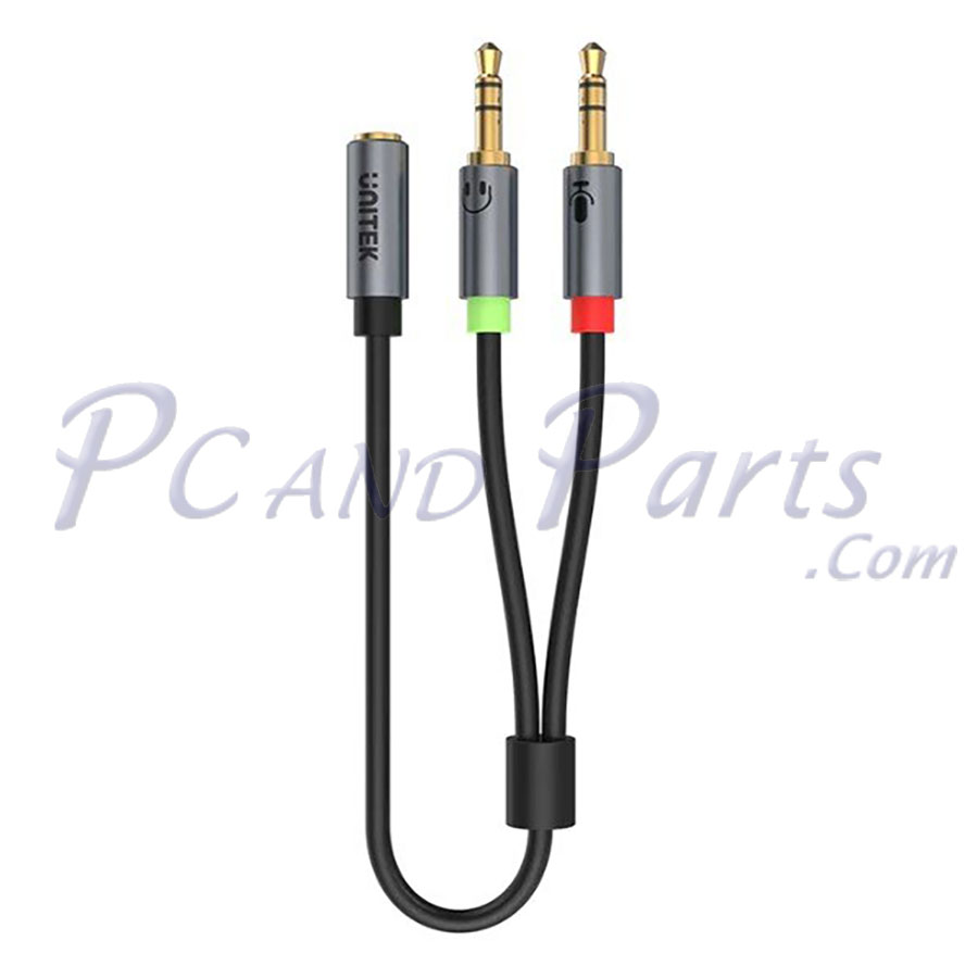 Unitek Y-C957ABK Headset Adapter Stereo Audio Cable