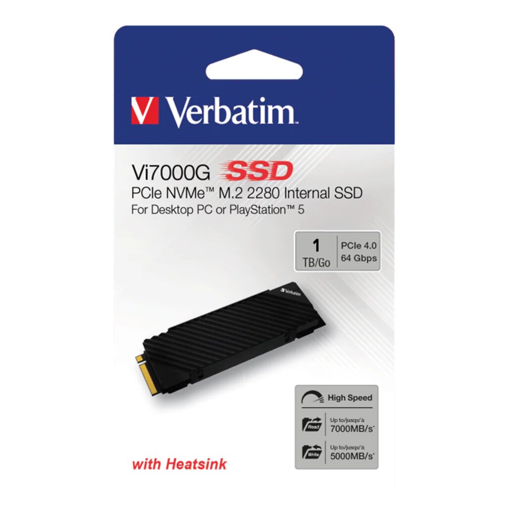 Verbatim Vi7000G PCIe NVMe™ M.2 SSD For PS5