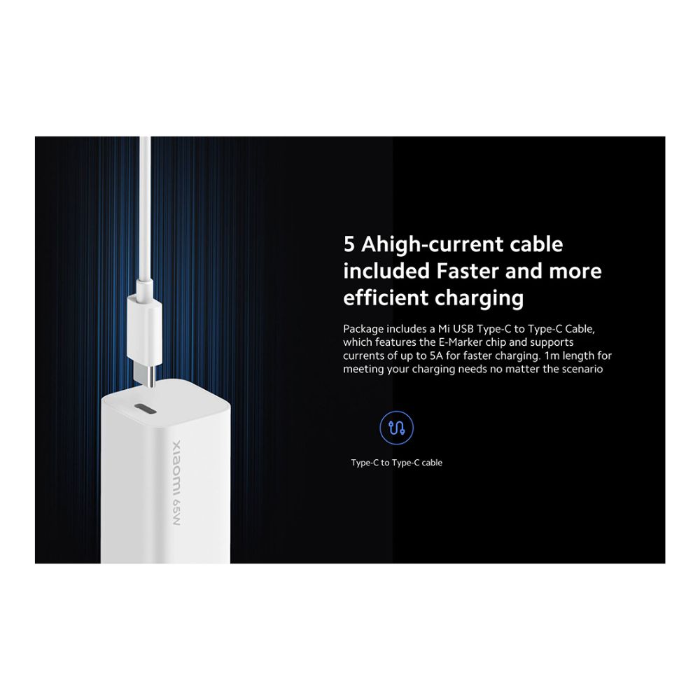 Xiaomi Mi Charger 65W GaN Tech USB Type A + USB Type C