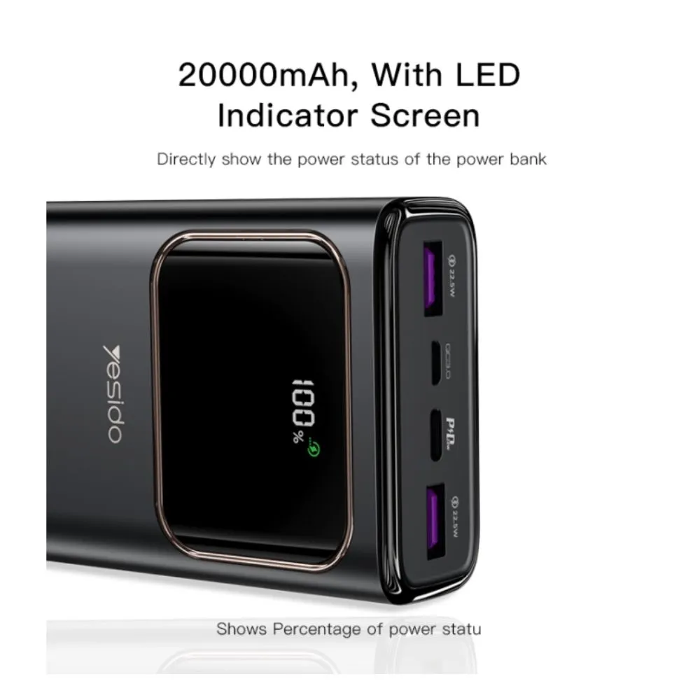 Yesido YP30 High Quality Power Bank Fast Charging 20000mAh