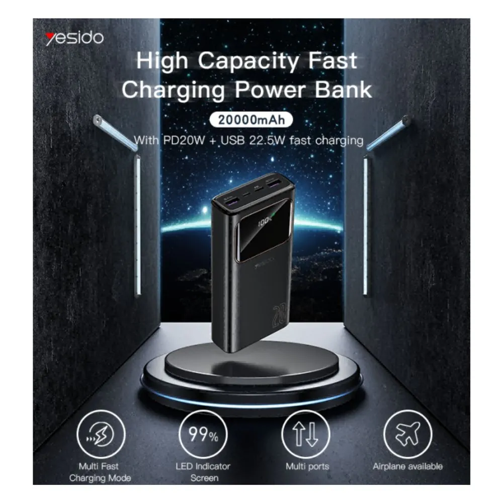 Yesido YP30 High Quality Power Bank Fast Charging 20000mAh
