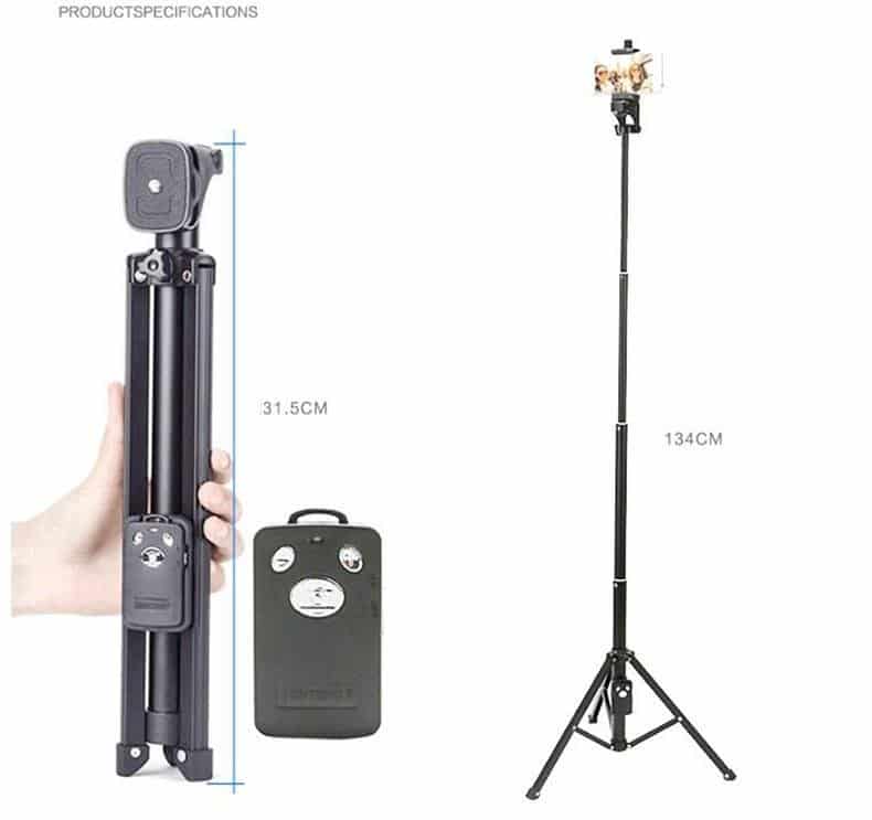 Yunteng VCT-1688 3 in 1 Mini Tabletop Selfie Tripod