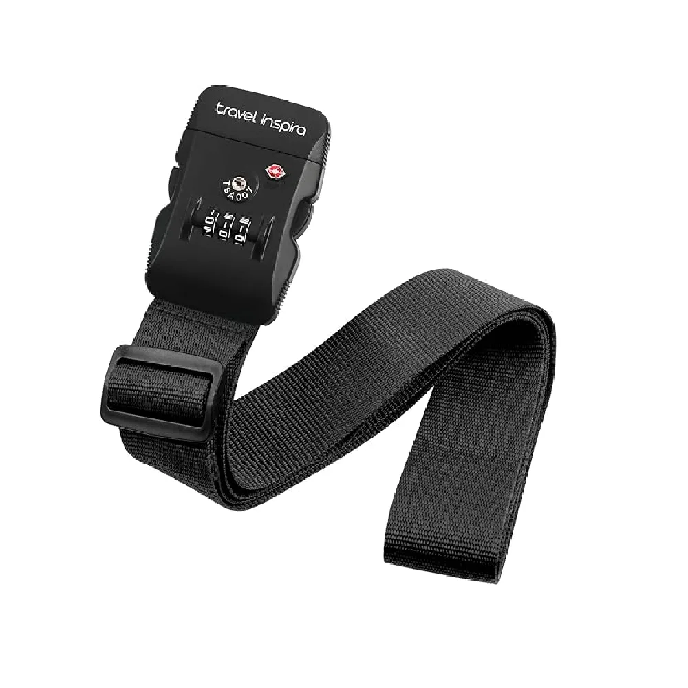 TSA Customs Combination Lock Luggage Strap - Black | TR-004